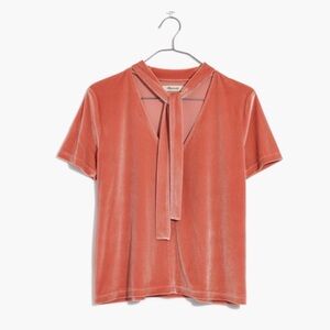 Madewell Velvet Tie-neck Top